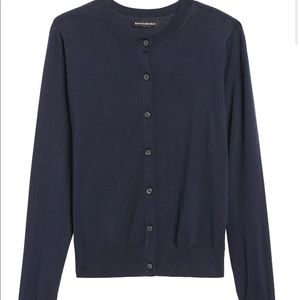 Banana republic stretch cotton cardigan navy